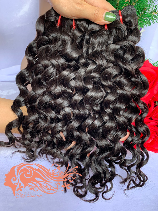 Csqueen 9A French Curly 4 Bundles 100% Human Hair Unprocessed Hair - Click Image to Close